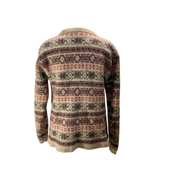Vintage Fair Isle Shetland Wool Cardigan Sweater Small - Picture 4 of 6